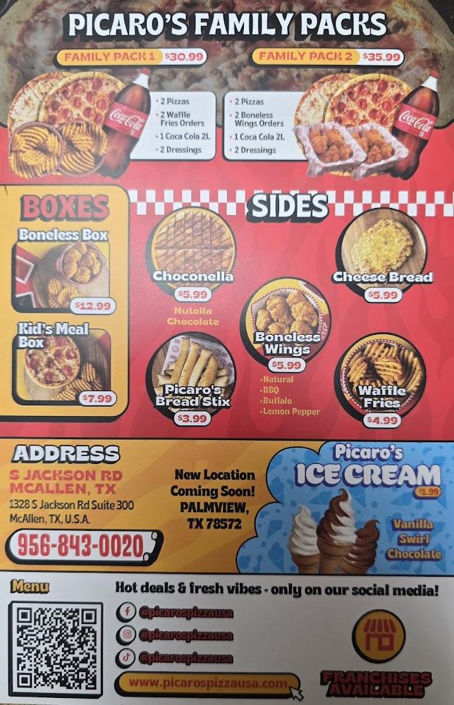 Picaro's Pizza - Palmview Texas Menu image 1